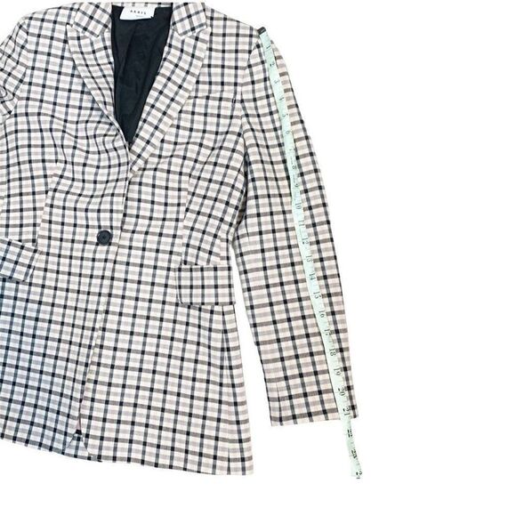 The Akris Punto Glen Check Blazer Jacket Cream Black Lavender Plaid Size 4 Small - Picture 7 of 14